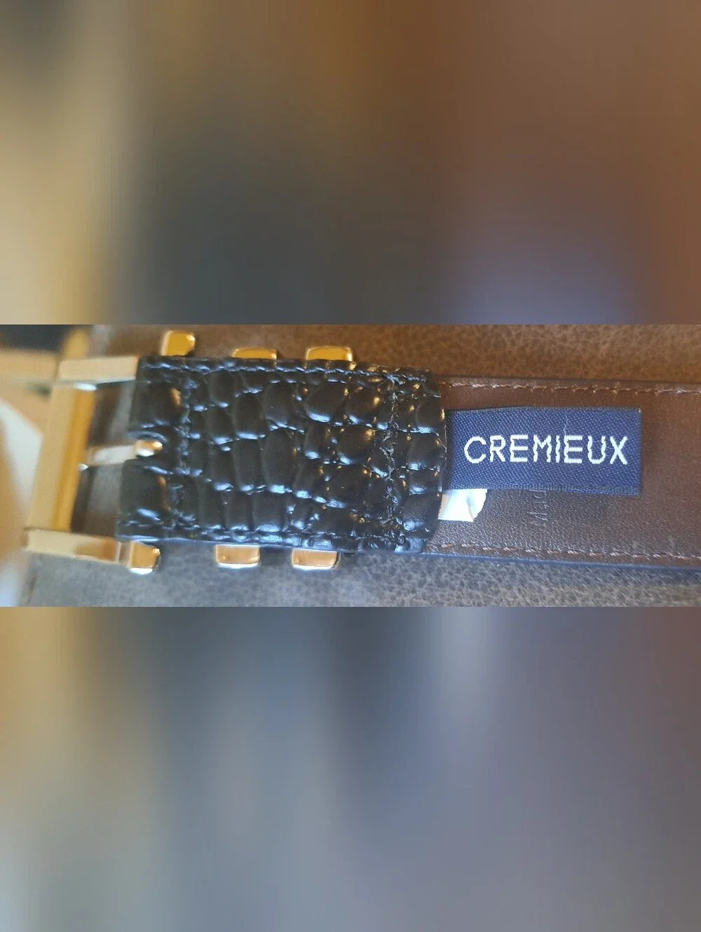 Daniel Cremieux Black Croc Embossed Belt Men's Sz 36 Silver Buckle NWOT